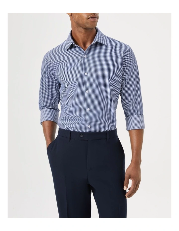 Gingham Check Shirt in Navy image 1