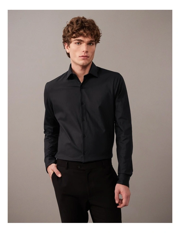 Twill Dress Shirt in Black image 1