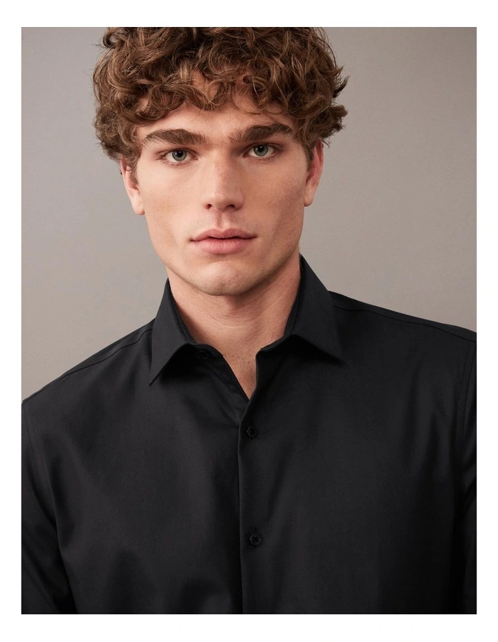 Twill Dress Shirt in Black image 3
