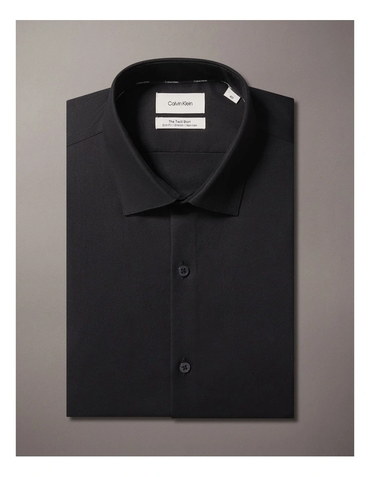 Twill Dress Shirt in Black image 5