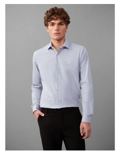 Poplin Dress Shirt in Blue