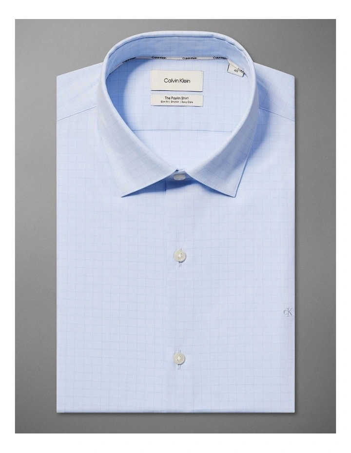 Poplin Dress Shirt in Blue image 5
