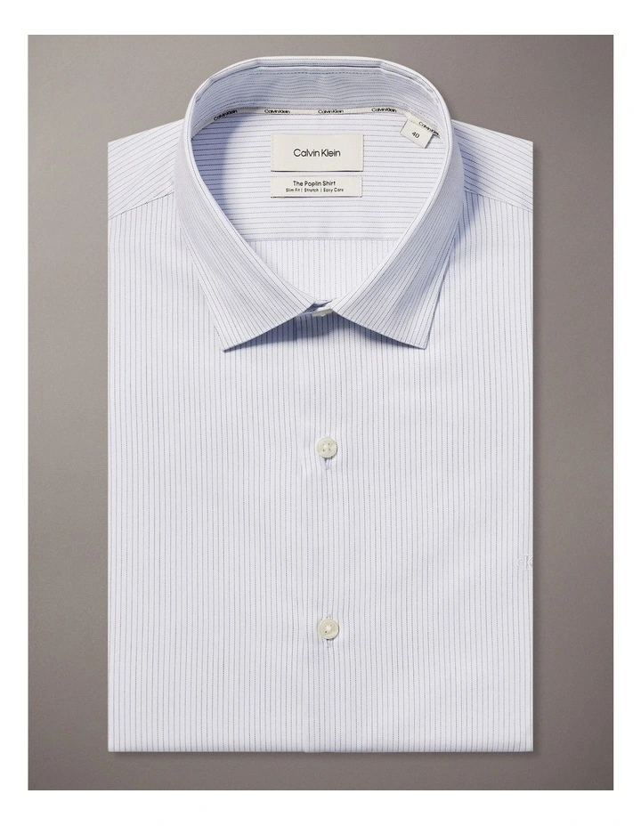 Poplin Dress Shirt in Blue image 5
