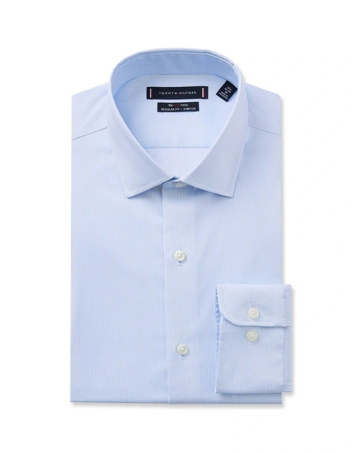 TH Flex Twill Stripe Shirt in Blue image 2