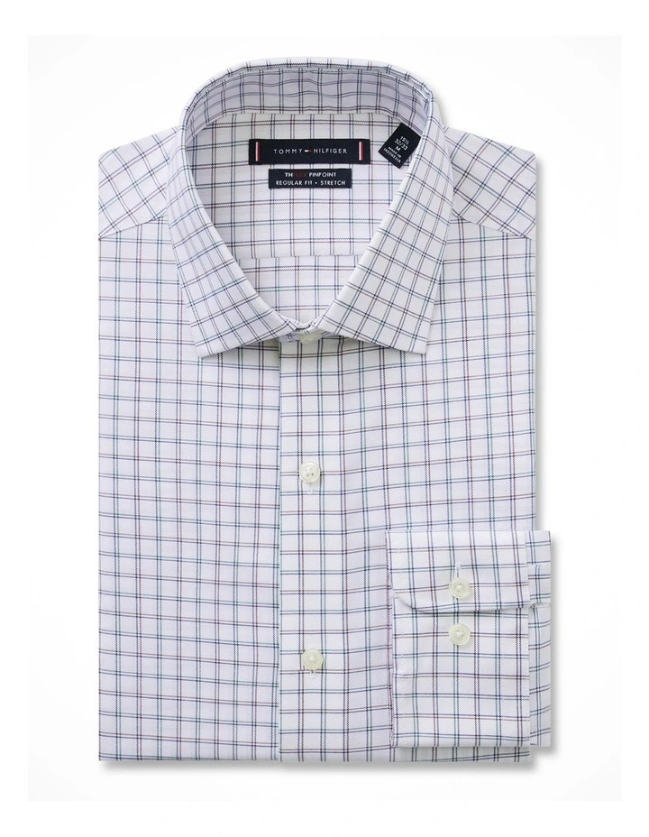 TH Flex Pinpoint Plaid Shirt in Blue image 2