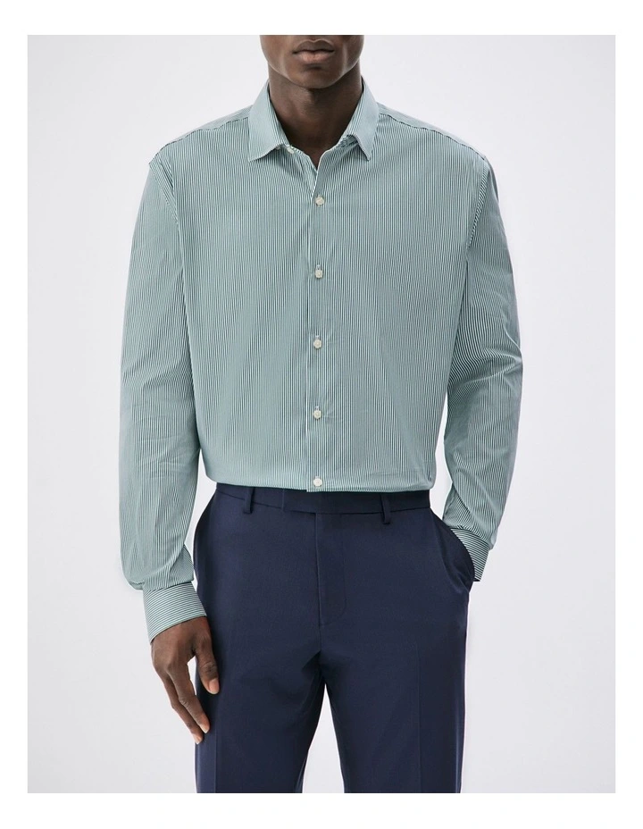 Performance Stretch Stripe Shirt in Green image 1