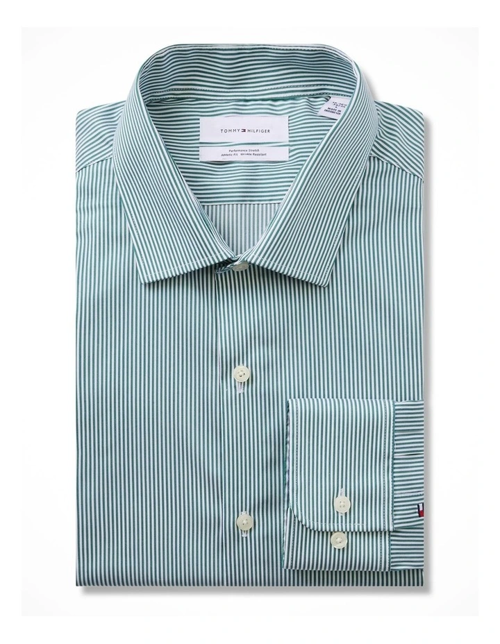 Performance Stretch Stripe Shirt in Green image 2
