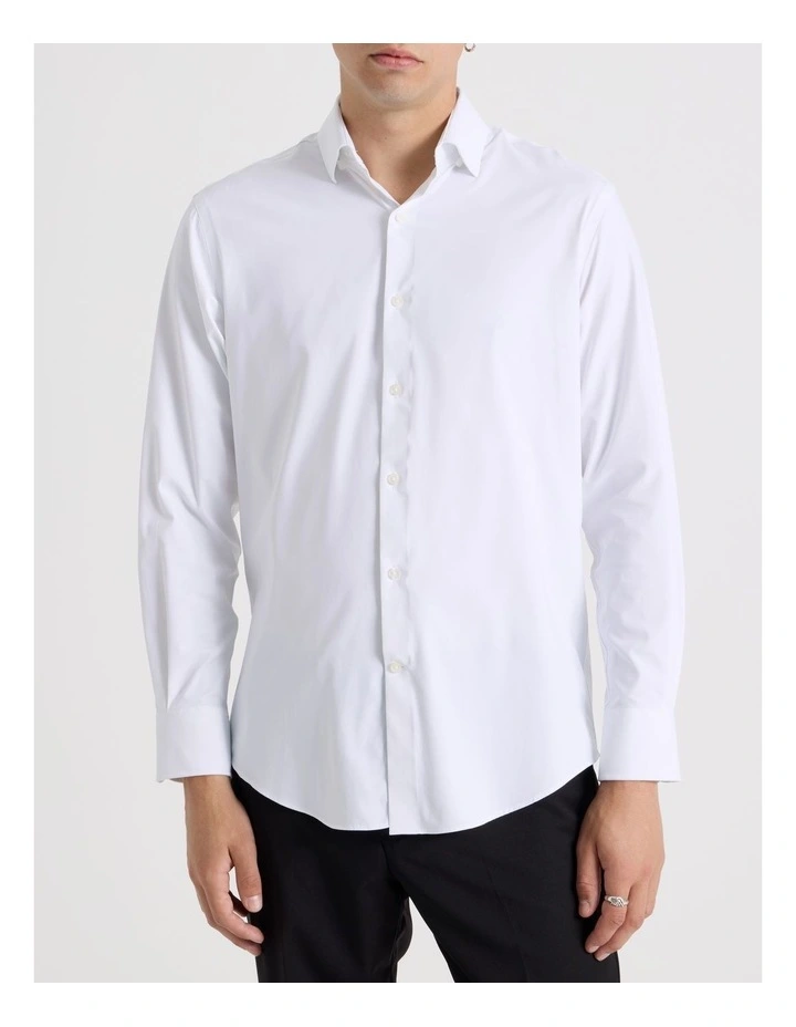 Performance Stretch Dobby Shirt in White image 2