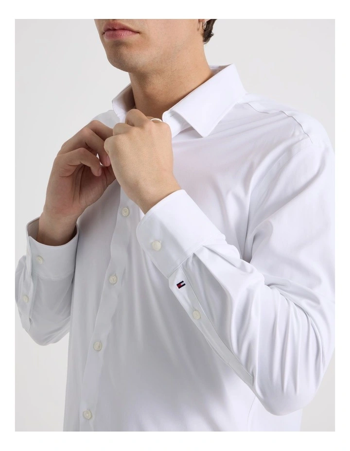 Performance Stretch Dobby Shirt in White image 3