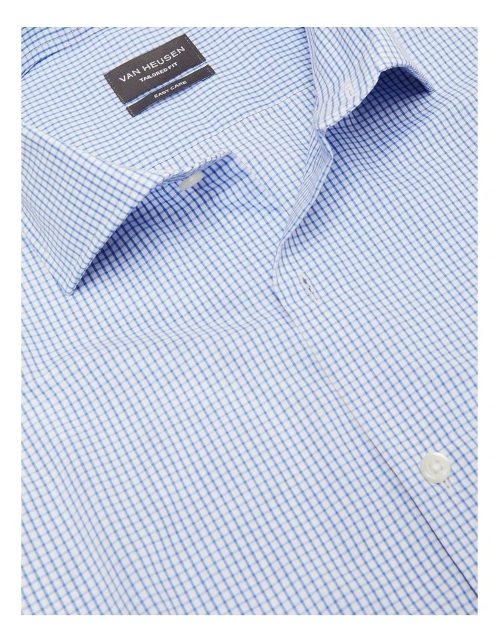 Euro Check Long Sleeve Business Shirt in Blue image 4
