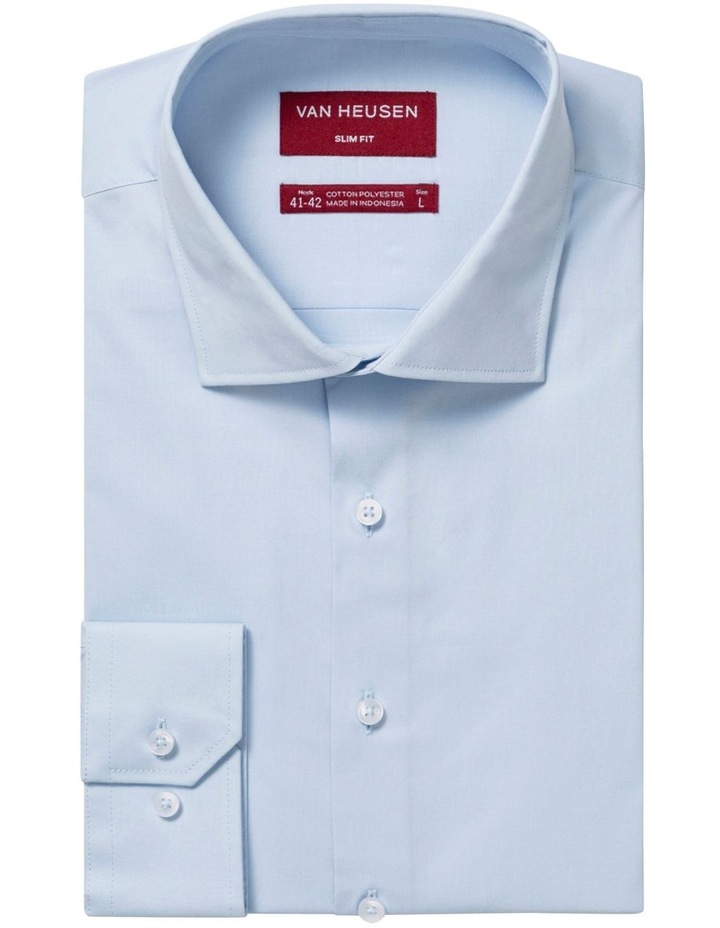 Solid Long Sleeve Business Shirt Light Blue