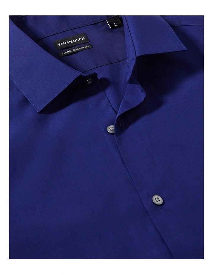 Plain Poplin Long Sleeve Business Shirt Navy image 4