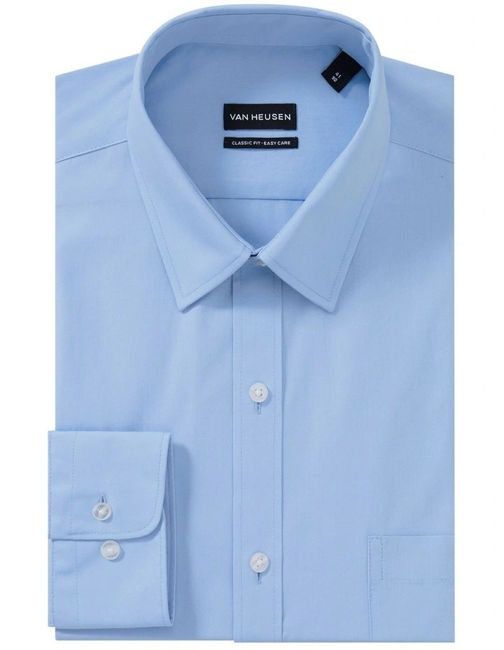 Plain Classic Long Sleeve Business Shirt Sky Blue image 3