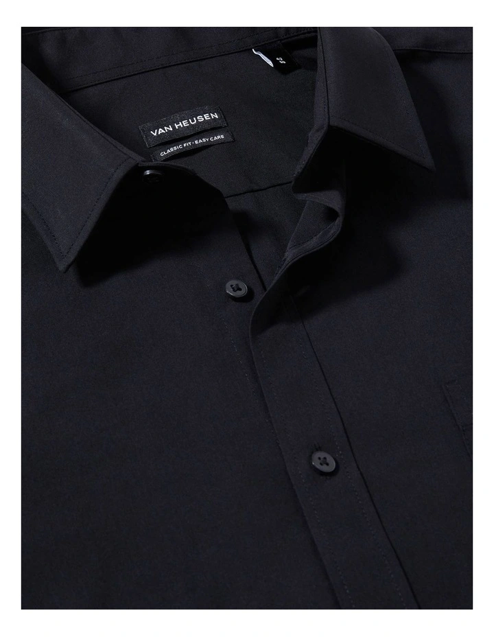 Cotton Long Sleeve Business Shirt in Black image 3