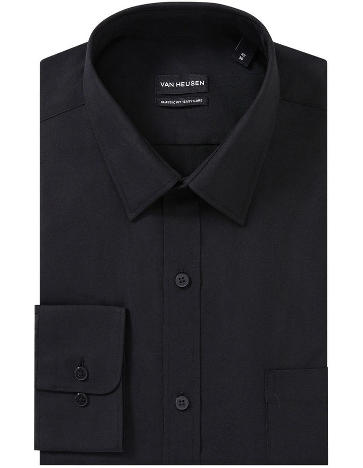 Cotton Long Sleeve Business Shirt in Black image 4