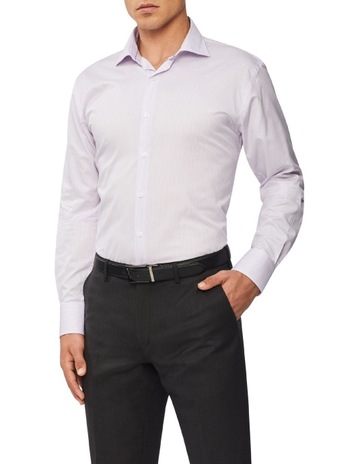 Mid Stripe Business Shirt Lilac 