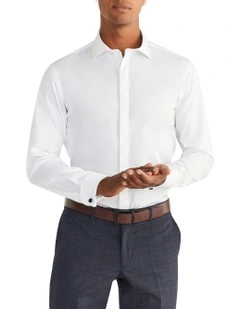 Slim Fly Dinner Shirt in White