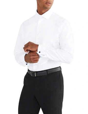 Tailored Bib Dinner Shirt in White
