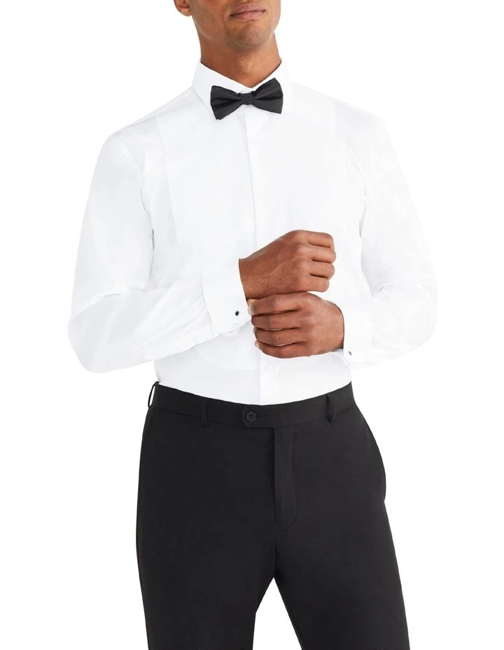 Tailored Bib Dinner Shirt in White image 2