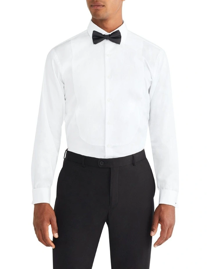 Tailored Bib Dinner Shirt in White image 3
