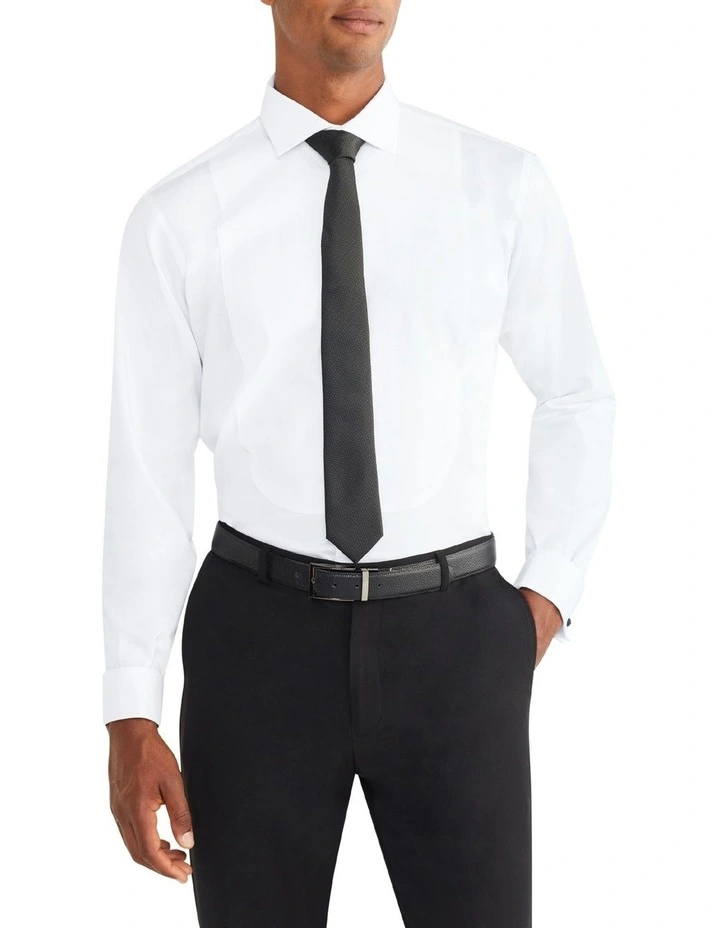 Tailored Bib Dinner Shirt in White image 4