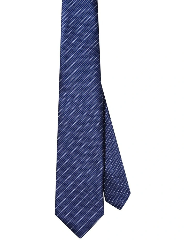 Striped Tie in Navy image 1