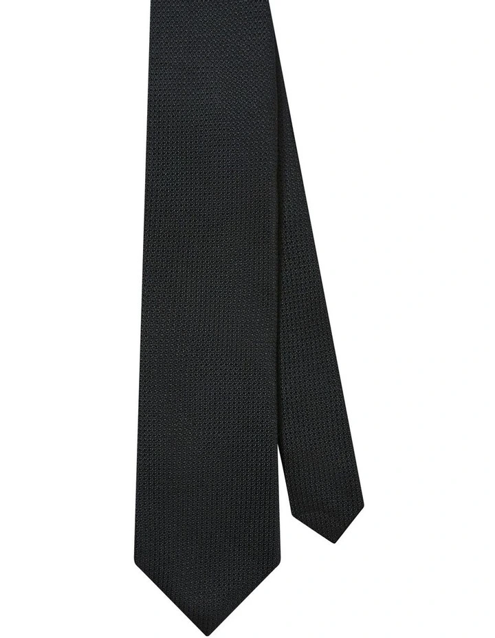 Silk Texture Tie in Black image 1