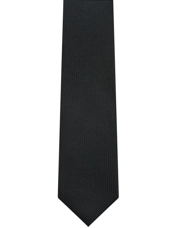 Silk Texture Tie in Black image 2