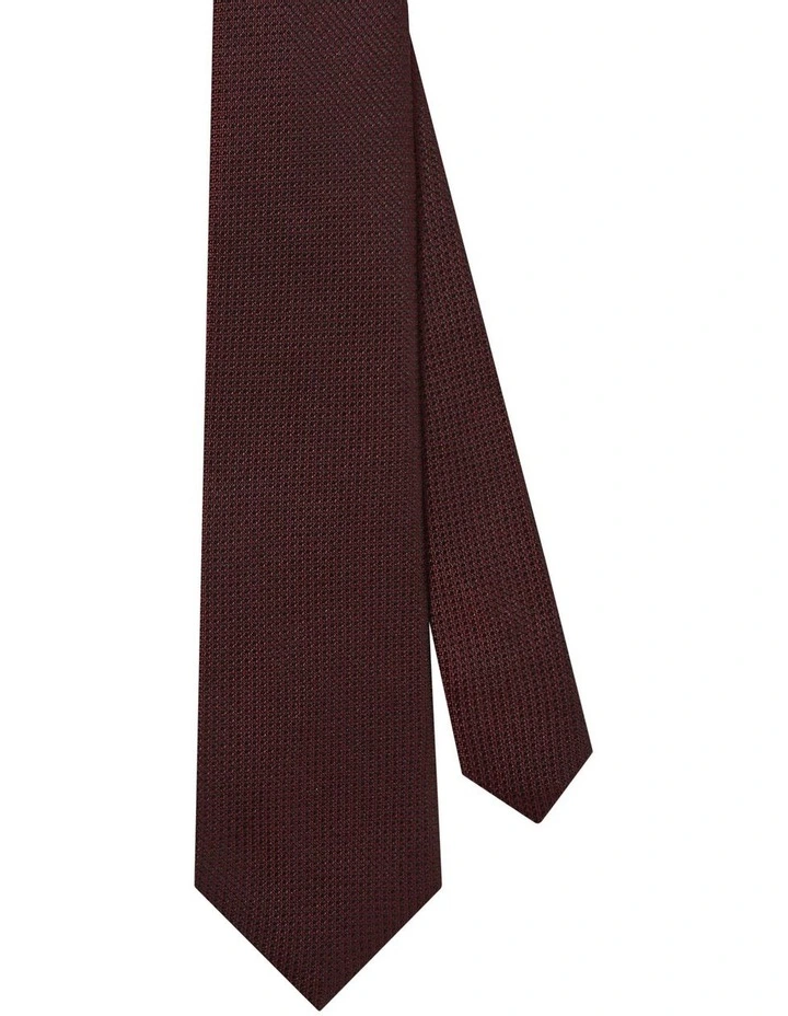 Silk Texture Tie in Burgundy image 1