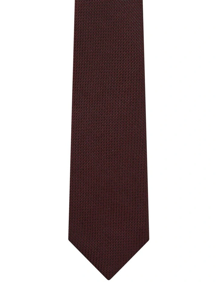 Silk Texture Tie in Burgundy image 2