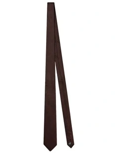 Dobby Silk Tie in Brown