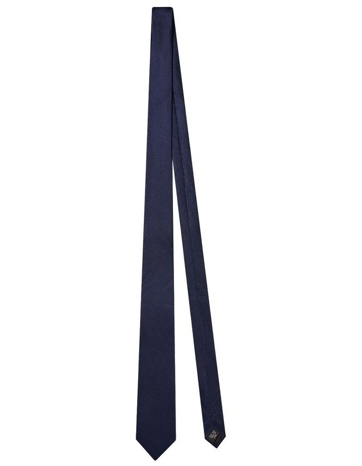 Dobby Silk Tie in Navy image 1