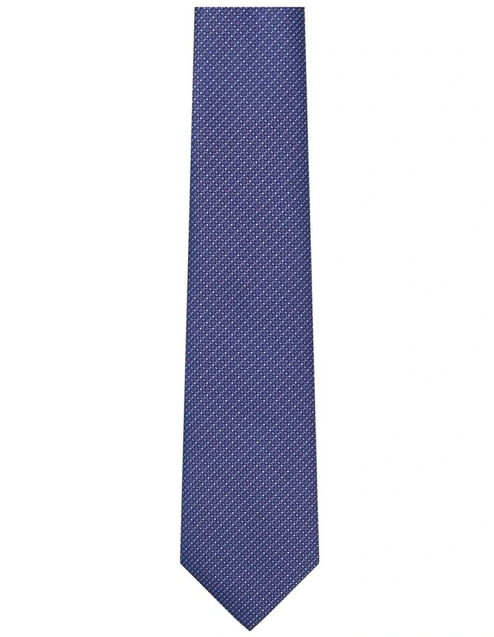 Geometric Textured Tie in Blue image 1