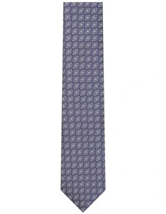 Geometric Detail Tie in Blue