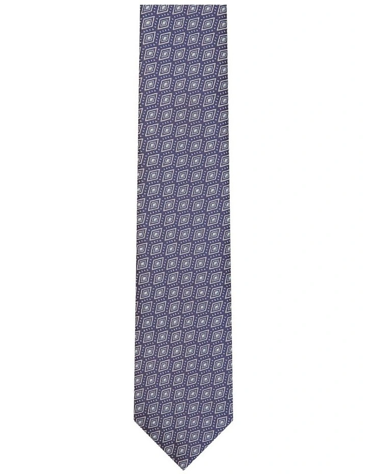 Geometric Detail Tie in Blue image 1