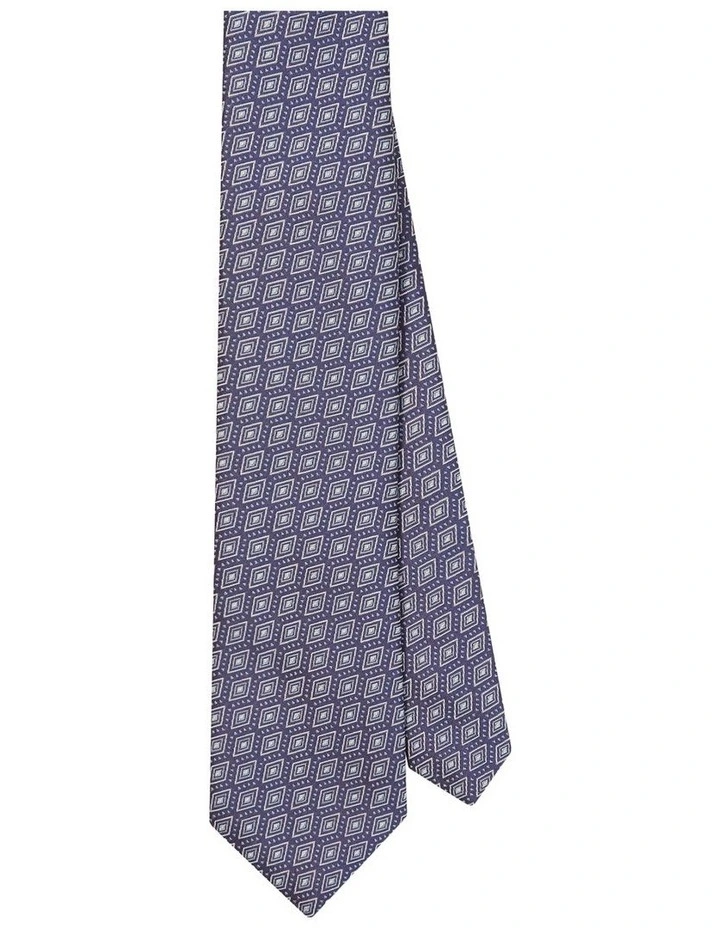 Geometric Detail Tie in Blue image 2