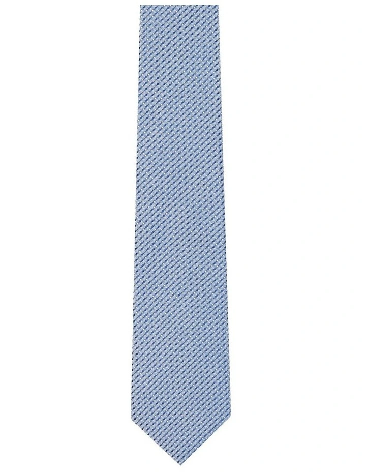 Geometric Textured Tie in Blue image 1
