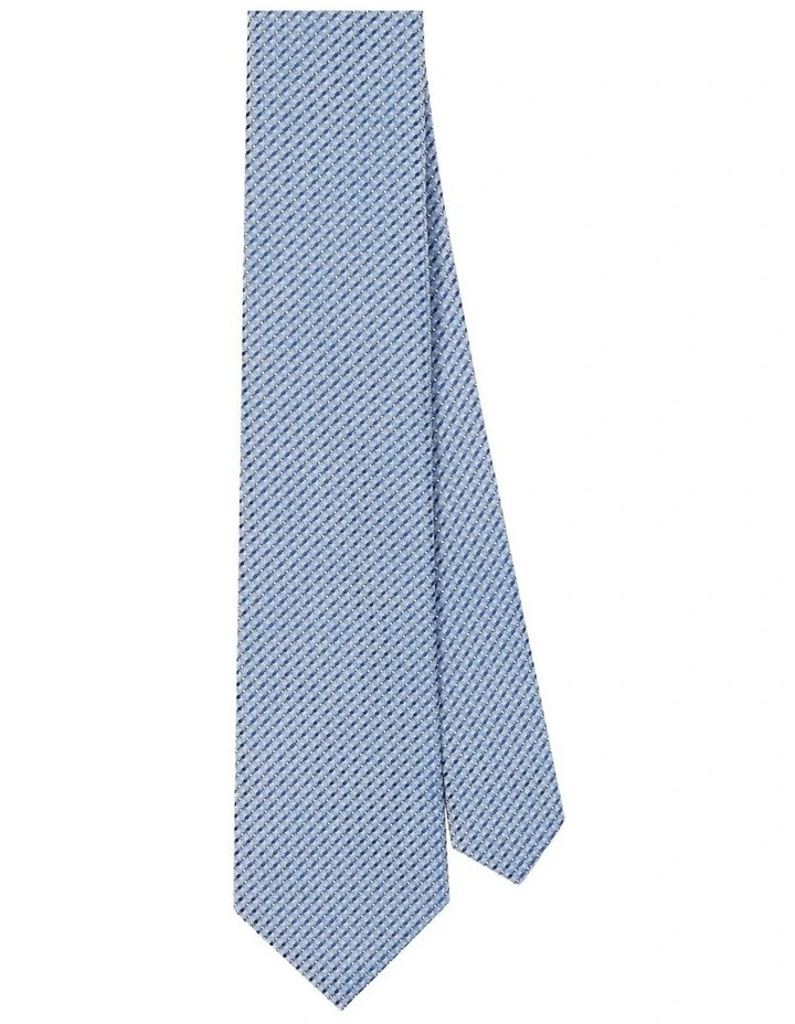 Geometric Textured Tie in Blue image 2