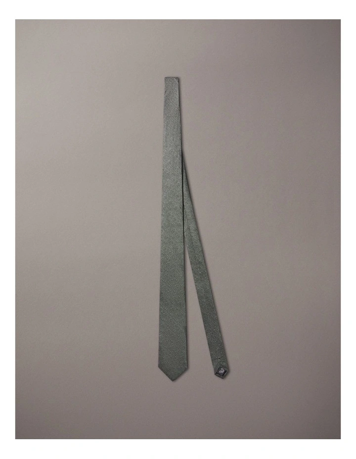 Dobby Silk Tie in Black image 1