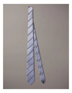 Stripe Silk Tie in Navy