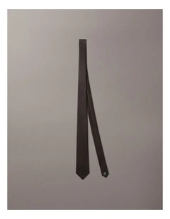 Plain Silk Tie in Brown