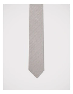 Plain Textured Tie in Brown