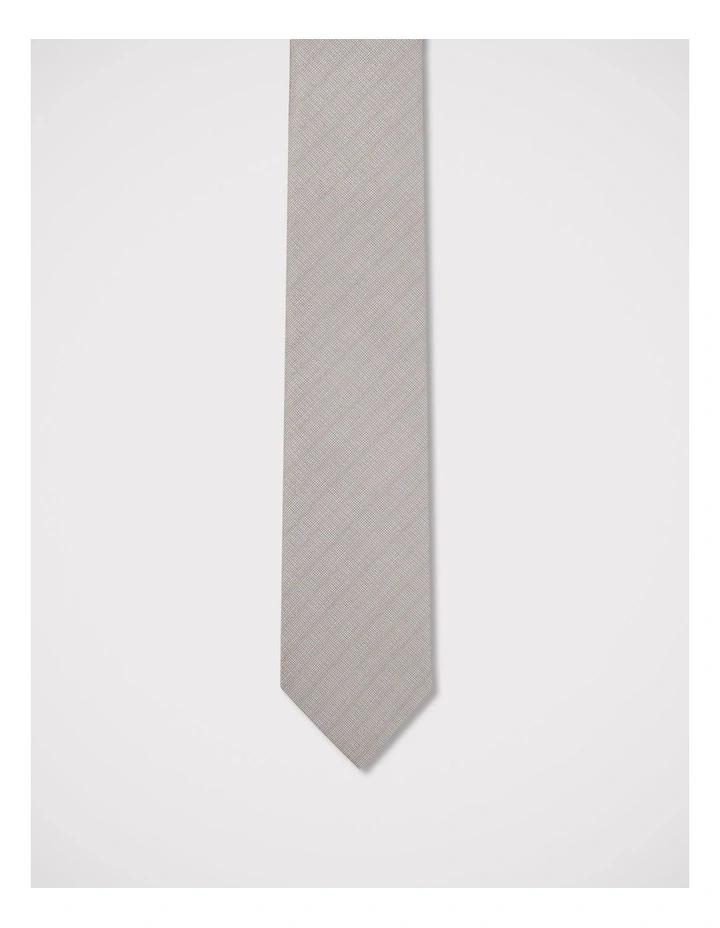 Plain Textured Tie in Brown image 1