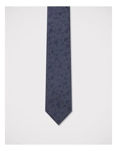 Tonal Floral Tie in Navy