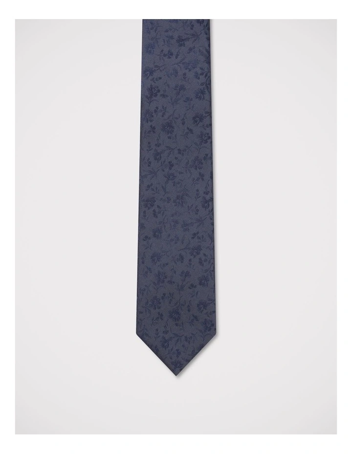 Tonal Floral Tie in Navy image 1
