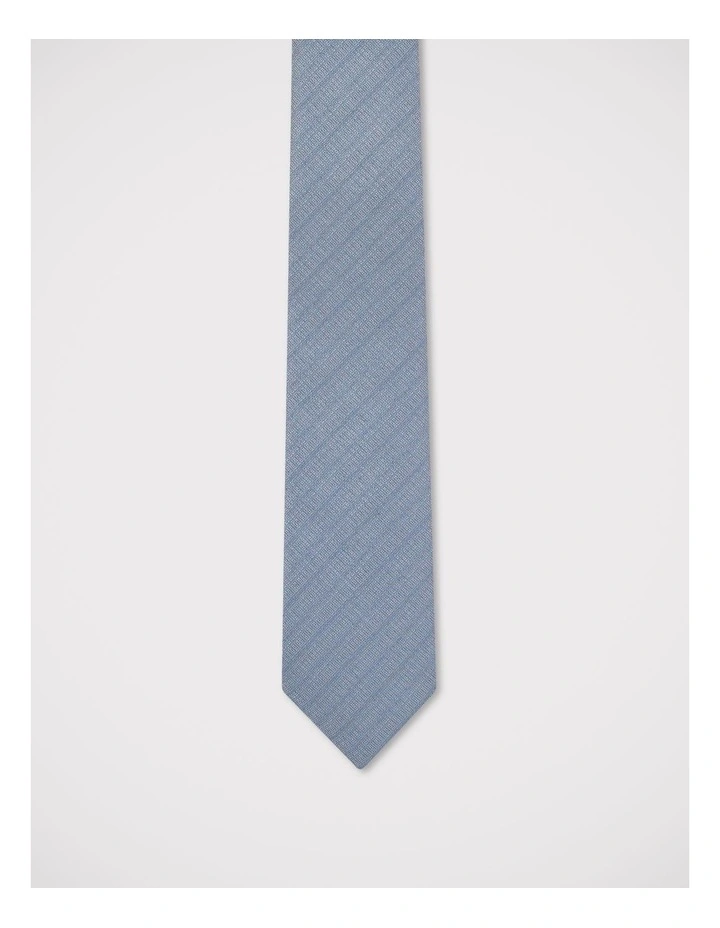 Plain Textured Tie in Blue image 1