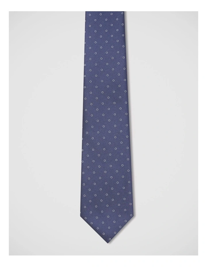 Dot Print Tie in Navy image 1