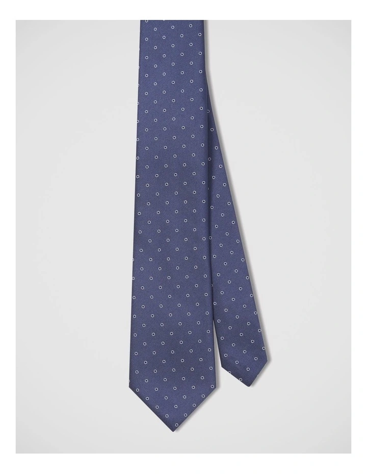 Dot Print Tie in Navy image 2