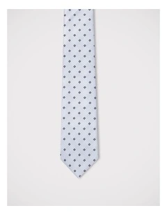 Mini Diamond Print Tie in Blue