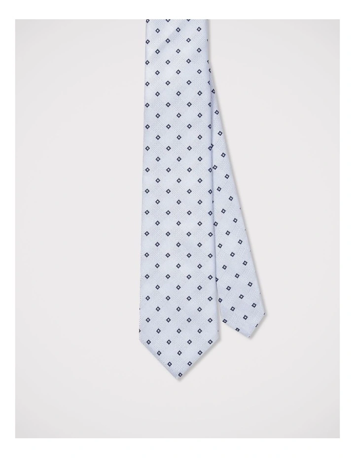 Mini Diamond Print Tie in Blue image 2